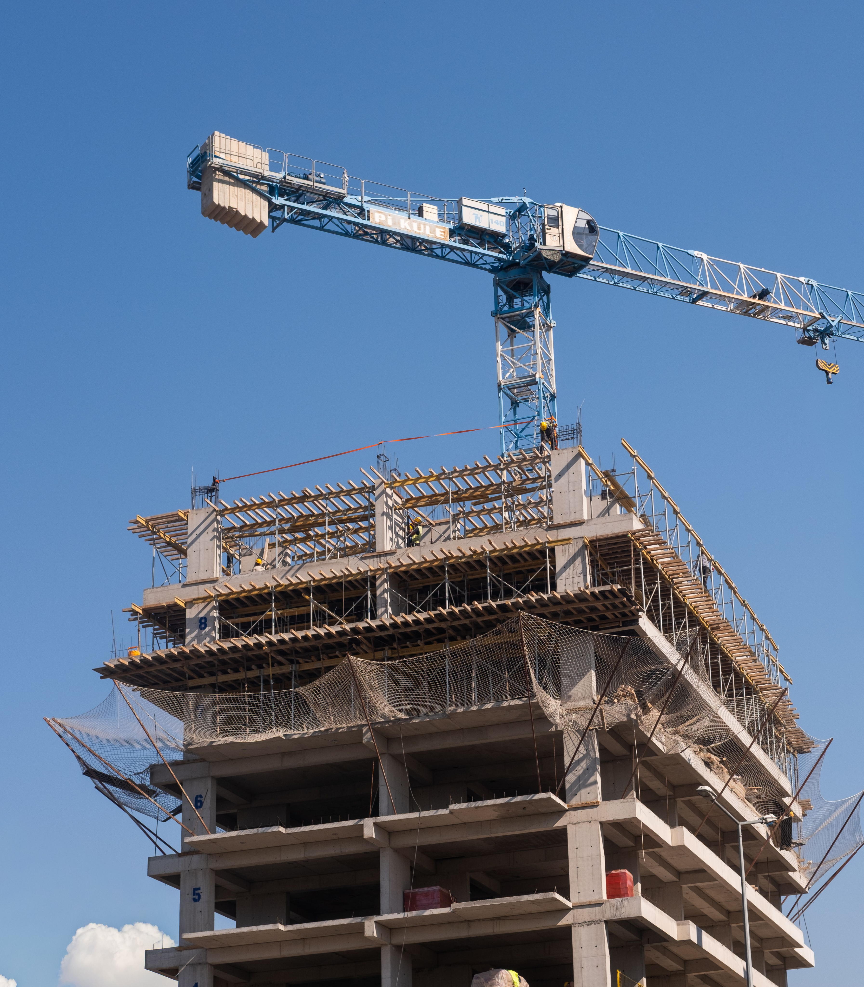 Construction project with a crane for Nabaki Construction solutions